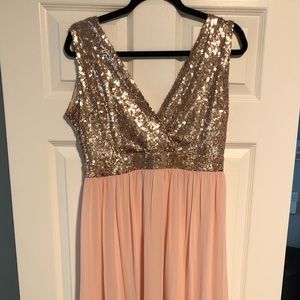 rose gold sequins formal or maternity dress